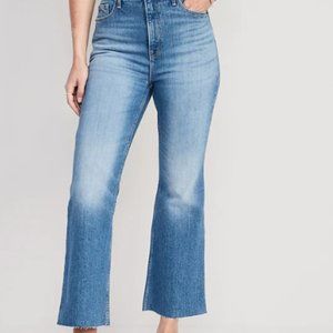Higher High-Waisted Cropped Cut-Off Flare Jeans for Women